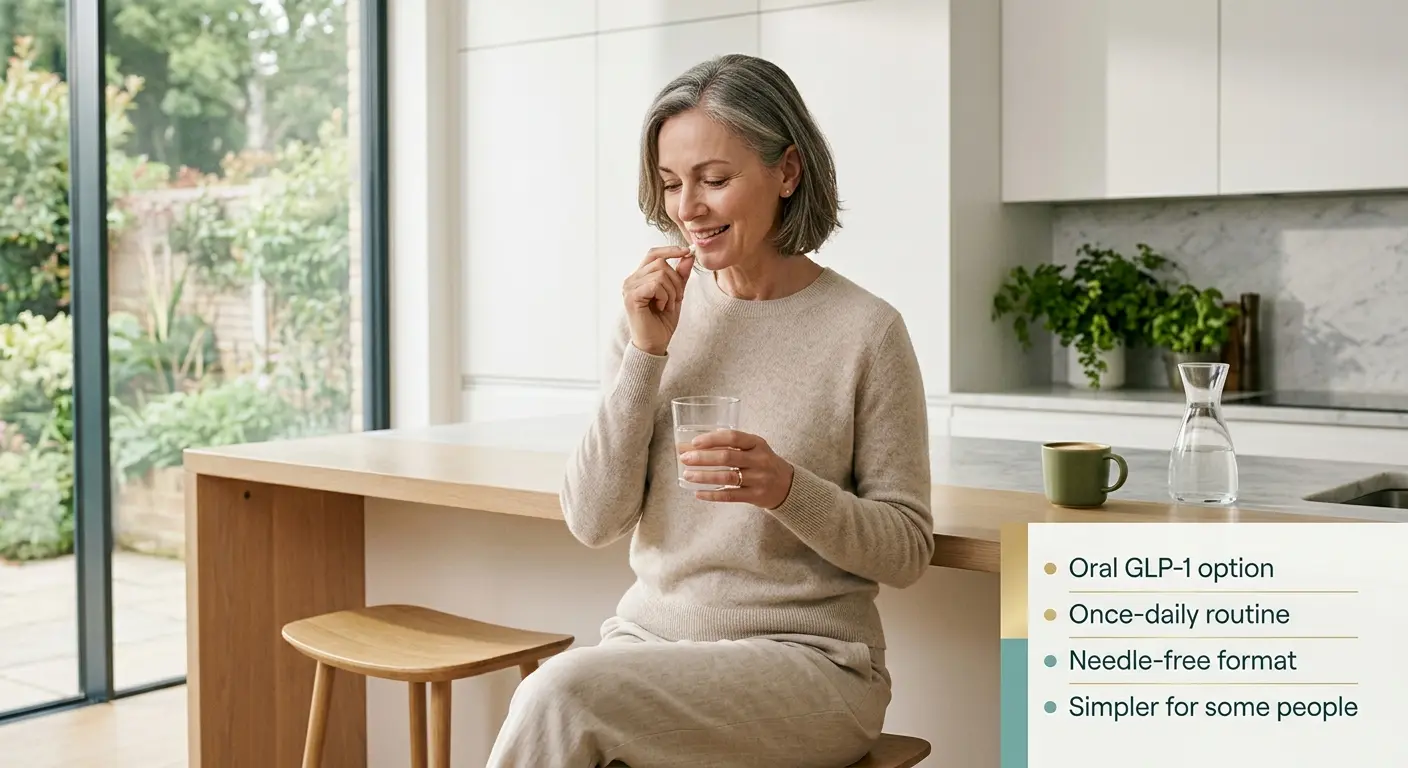 Orforglipron — oral GLP-1 option with once-daily routine, needle-free format, simpler for some people