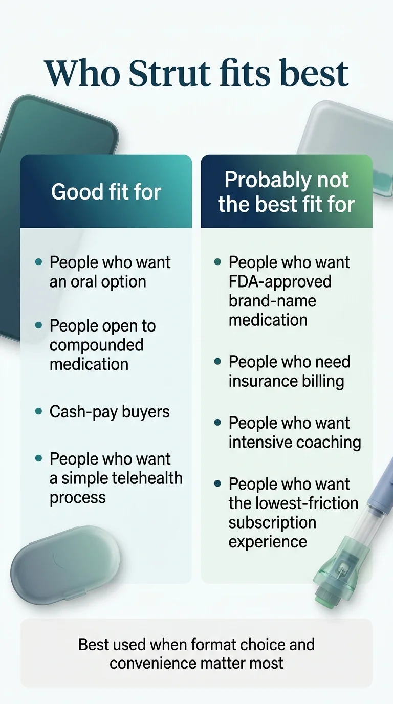 Who Strut Health fits best — good fit vs probably not the best fit comparison